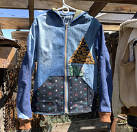 Patchwork Denim Hooded Jacket