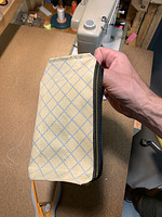 Bag done, before turning inside out.